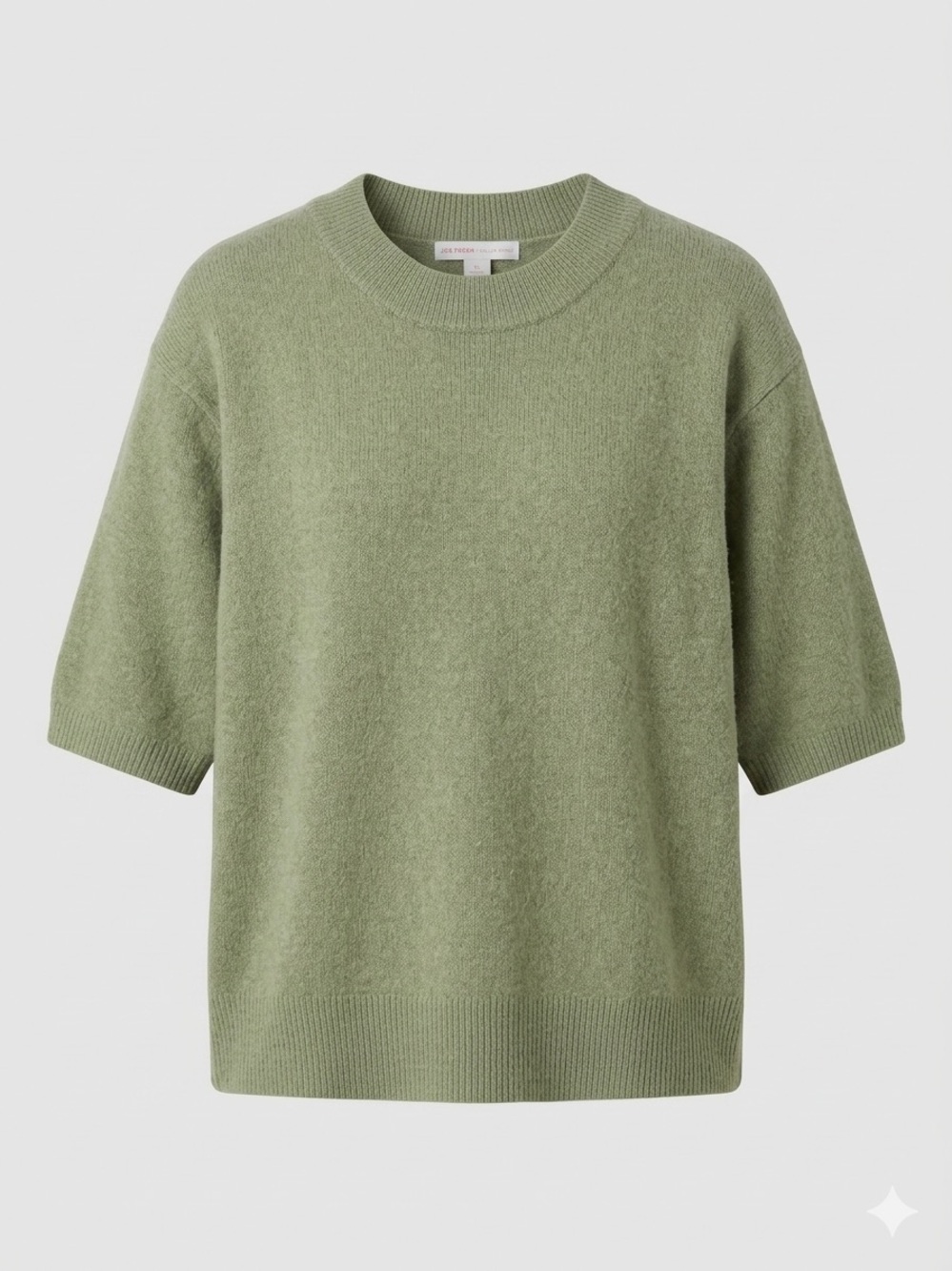 Joe Fresh x Jillian Harris Olive Green Short Sleeve Crewneck Sweater